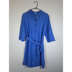 J.McLaughlin Women’s Blue Linen Shirt Dress Size L Pre-Owned